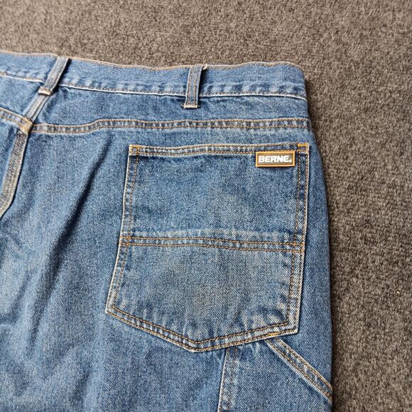 Berne Carpenter Jeans Men 42x30 Blue Flannel Lined Workwear Pants - Picture 6 of 13